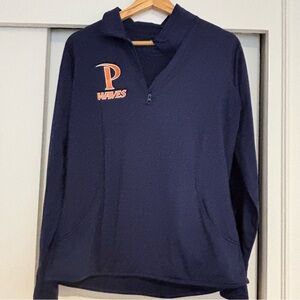 Pepperdine Waves Navy Long Sleeve Utility Jacket dri fit type material